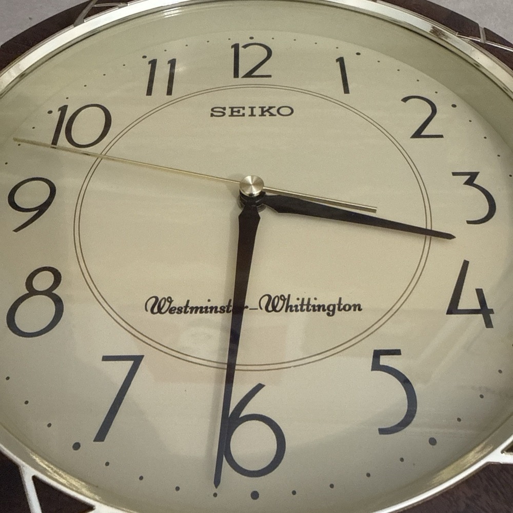 Seiko Westminster-Whittington Wall Clock Battery Operated Chime 17" Plastic - Picture 4 of 14